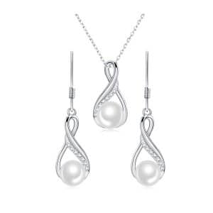 Silver Drop-shaped Pearl Set Fashion Creative Jewelry DIY
