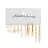 Simple Temperament Dripping Butterfly Snake Pearl Earrings 5-piece Set