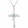S925 Sterling Silver Cross Frame Pendant Clavicle Chain