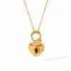 French Style Vintage Court Style Titanium Steel Heart Pendant Necklace For Women