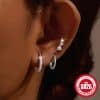 S925 Sterling Silver Classic Ear Ring High-end Temperament Earrings Women's Set