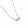 925 Sterling Silver Twelve Birthstone Square Clavicle Chain Women's Simple