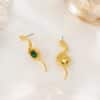 Women's Temperamental Vintage Diamond-set Snake Earrings