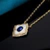 Flower Necklace Inlaid Lapis White Shell Pendant Neck Accessories Atmospheric Design