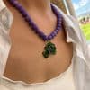 Colored Glaze Beaded Stainless Steel Dopamine Color Indie Necklace