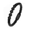 Volcanic stone leather cord bracelet