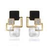 Classic crystal geometric square jewelry set