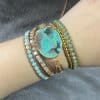 European And American Retro Natural Ocean Stone Multi-layer Winding Bracelet