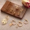 Lady Map Cactus Love Ear Studs Set