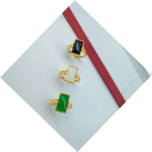 Brass Gold-plated Long Gem Electroplated Live Ring