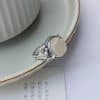 White Chalcedony Vintage Ring Versatile Personality
