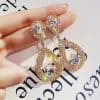 Women's Shiny Diamond-encrusted Drop Earrings