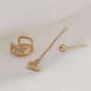 Personality Design Feeling Earrings Inlaid Diamond Awn Star Ear Bone Clip Set Female, Fashion Butterfly Tassel Earrings