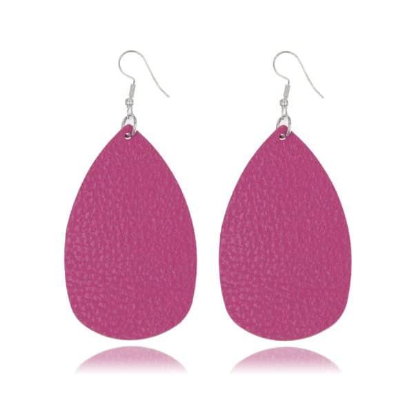 Bucket-shaped Leather Double-sided Water Drop Earrings