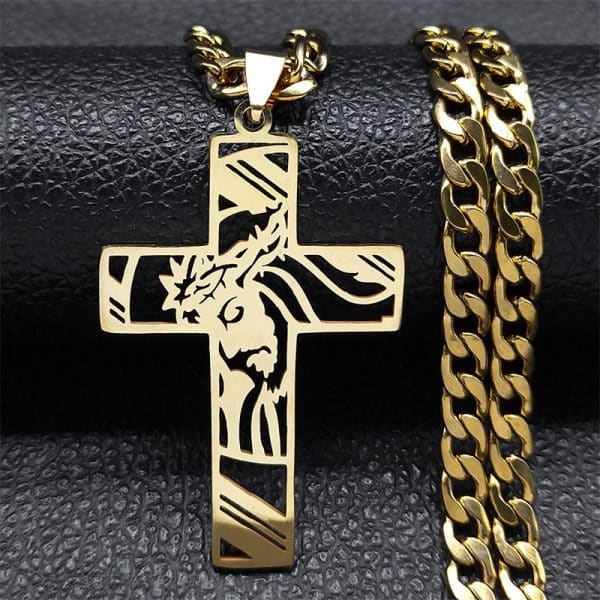 Stainless Steel Gold-plated Pendant Necklace Beads