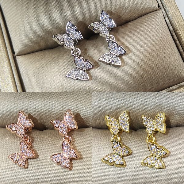 Bow-set diamond earrings