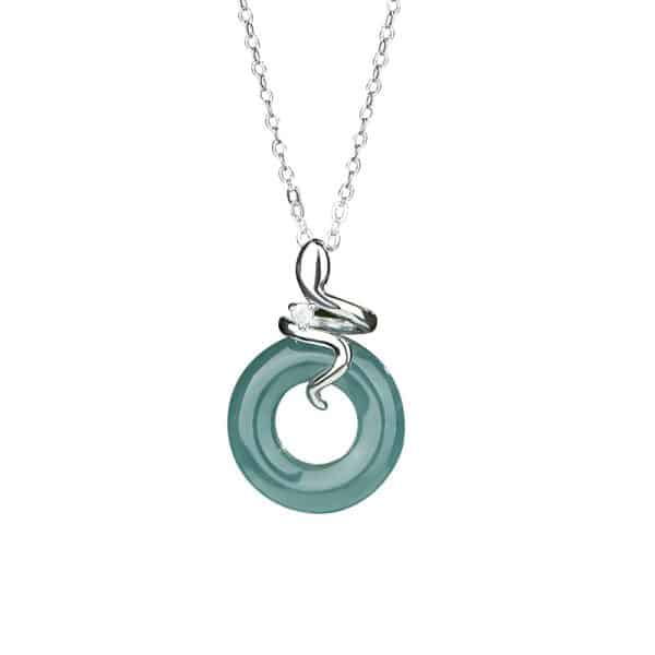 Women Peace Buckle Gold And Silver Necklace