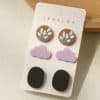 Girls Clay Texture Acrylic Earrings Set