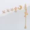 925 Silver Needle Flower Suit Combination Micro Zircon-encrusted Stud Earrings Six-piece Set Ornament
