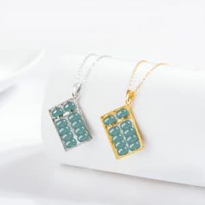 Women's Jade Blue Water Jade Abacus Pendant
