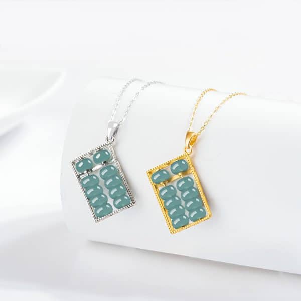 Women's Jade Blue Water Jade Abacus Pendant