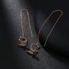 Cross Border Jewelry Wholesale Niche Design Earrings Female Fashion Europe And America Snake Shaped Copper Micro Set Zircon Long Tassel Ear Line