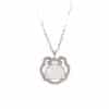 White Chalcedony Safety Lock Necklace Women