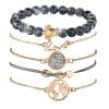 Vintage Turtle Heart Map Charm Bracelets Set For Women 2 New Design Stone Beads Infinite Bracelet Boho Jewelry Wholesale