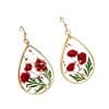 Drop-shaped Epoxy Leaf-shaped Flowers Earrings