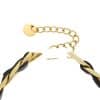 18K Gold Titanium Steel Plated European And American Fashion Metal Chain Leather Rope