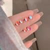 925 Silver Needle Color Geometric Square Oval 6 Six-piece Set Of Earrings