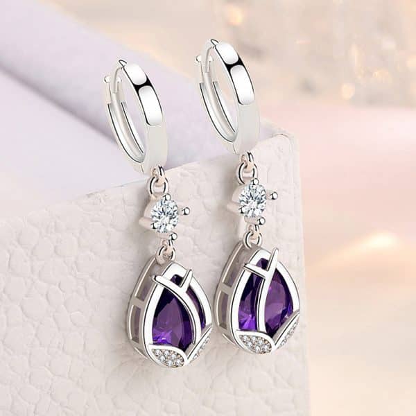 Women's Korean Style Water Drop Earrings Temperament Flowers