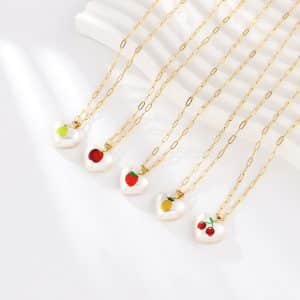 Temperament Girlish Heart Necklace FHearts Fruit Pendant
