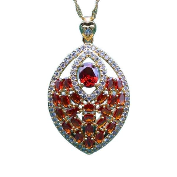 Creative Design Color Zircon Pendant Necklace