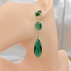 Drop-shaped Crystal Glass Jewelry Long Earrings