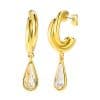 Copper Single Zircon Water Drop Earrings Gold
