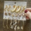 Metal Circle Chain Earrings Set Of Six Sets