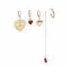 Fashion Drop Nectarine Heart Metal Set Earrings