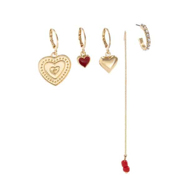 Fashion Drop Nectarine Heart Metal Set Earrings