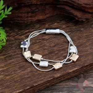 Square Geometric Snake Bones Chain Magnetic Bracelet