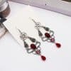 Women's Fashion Double Snake Water Drop Pentagram Earrings