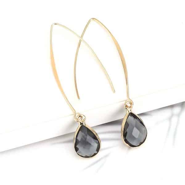 Water Drop Vintage Long Crystal Glass Earrings
