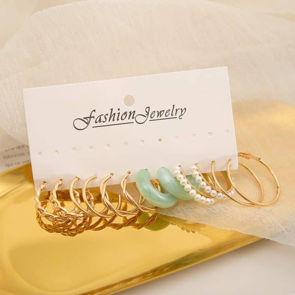 Acrylic C Type Earring Chain Earring Set