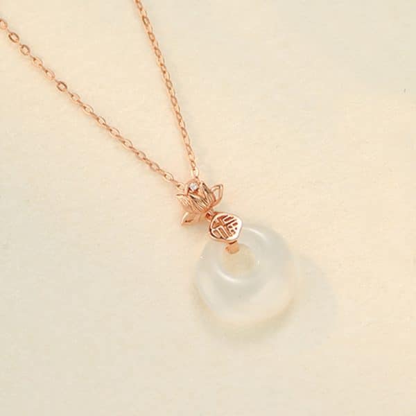 Apricot Girl Retro Blessing Safe Buckle Necklace