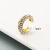 Fashion C Shape Earrings Alloy Set With Colorful Rhinestones