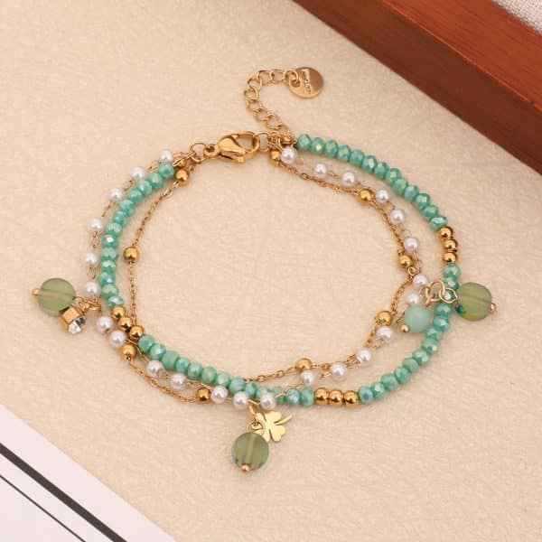 Titanium Steel Beaded Multi-layer Crystal Bracelet String