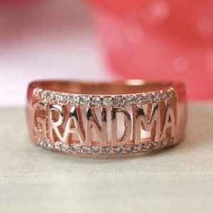 Three-row Combination Geometric Round Four-claw Inlaid Ring