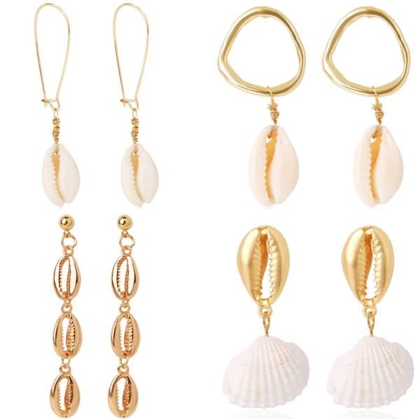 Natural Shell Long Conch Set
