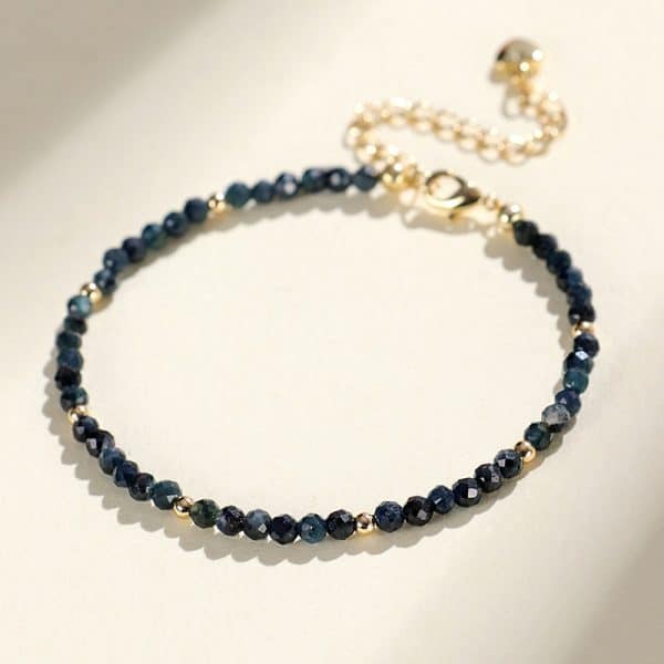 3mm Blue Tourmaline Cut Beaded Bracelet