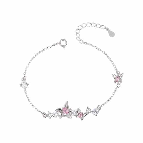S925 Sterling Silver Sweet Butterfly Bracelet For Women Simple